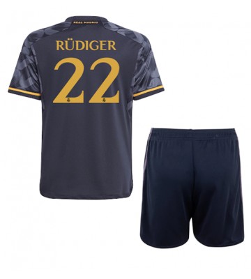 Real Madrid Antonio Rudiger #22 Replica Away Stadium Kit for Kids 2023-24 Short Sleeve (+ pants)